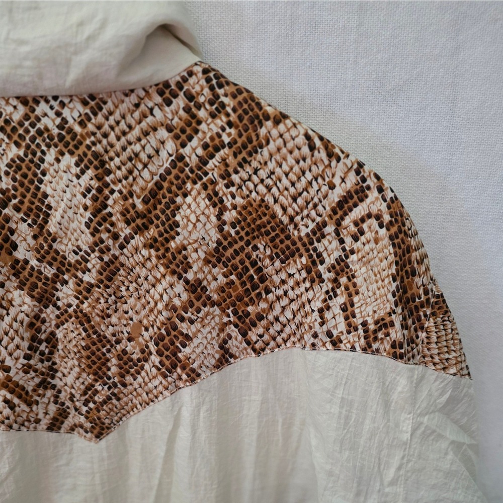 Active Frontier Vintage Snakeskin Colorblock Windbreaker XL 80s-90s Track Jacket - Picture 7 of 9